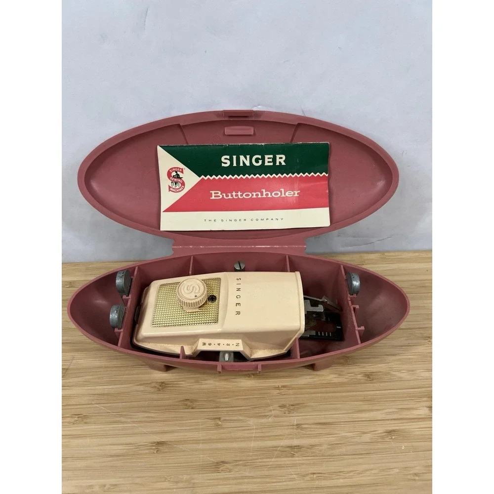 Vintage Singer Buttonholer Attachment w/‎ Case & Manual Sewing Machine 1960